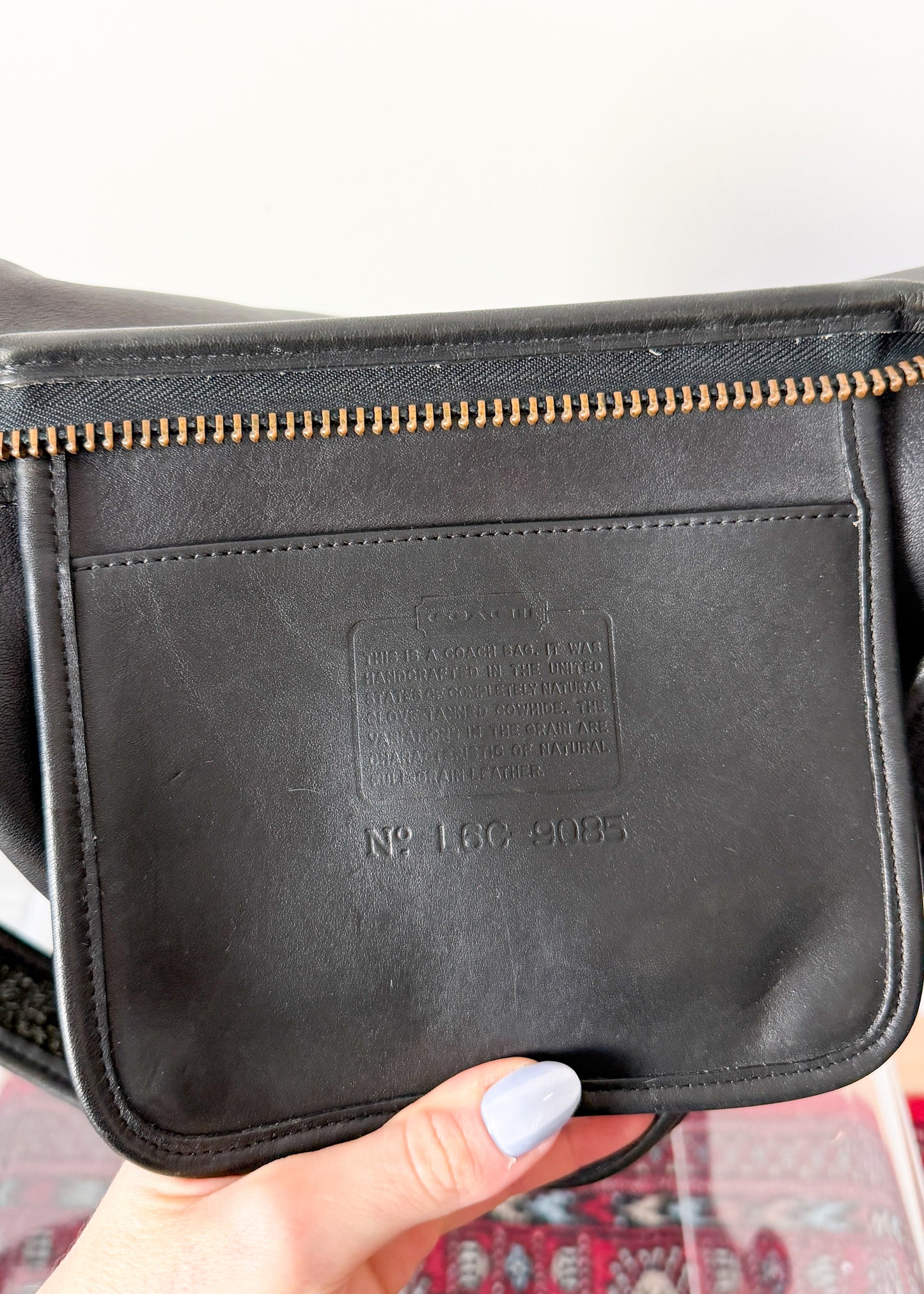 Vintage 90s Coach Black Leather XL Duffle Sac Bucket Purse # 9085