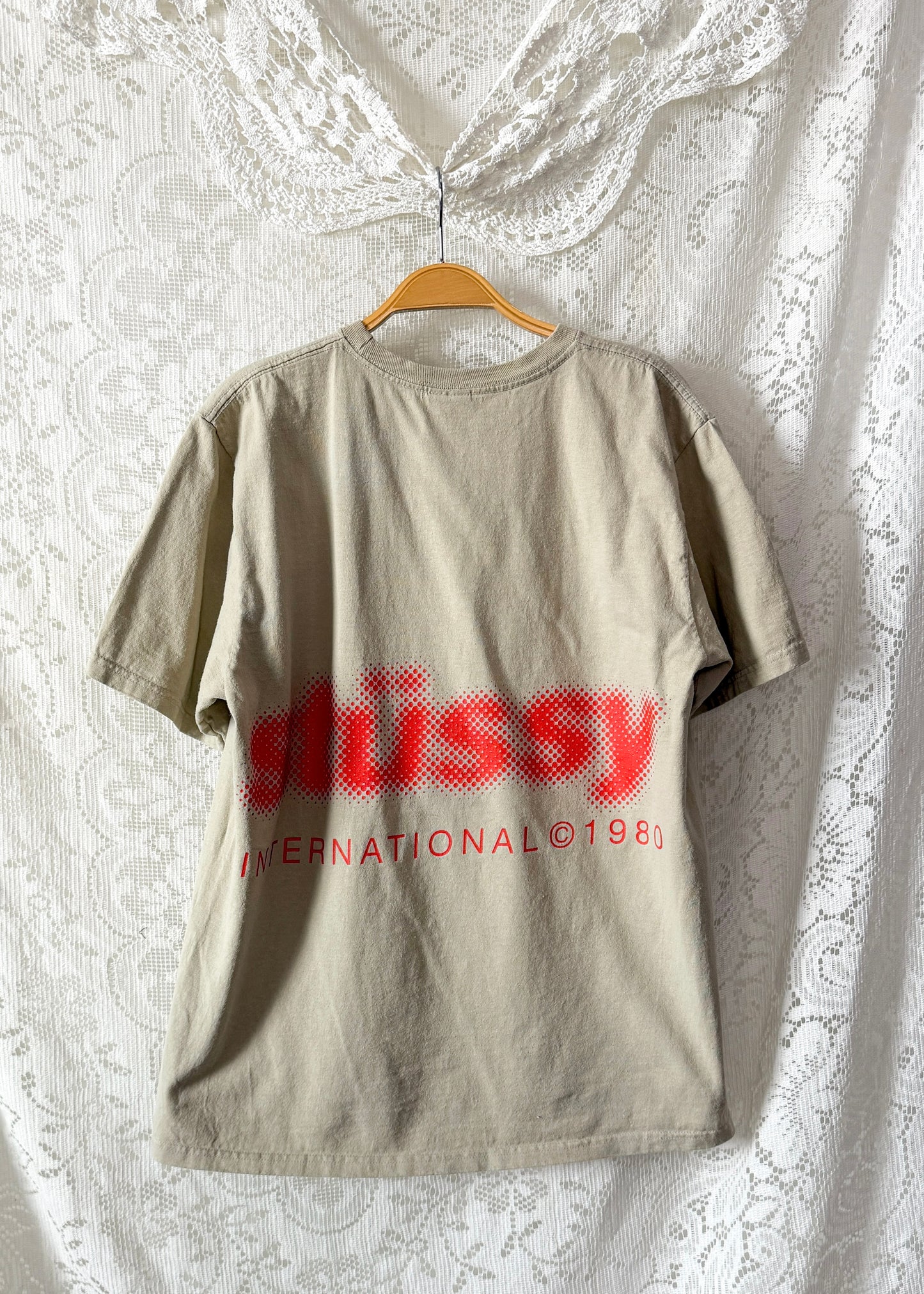 Stüssy Blur Tee in Khaki / Red Orange Graphic (M)