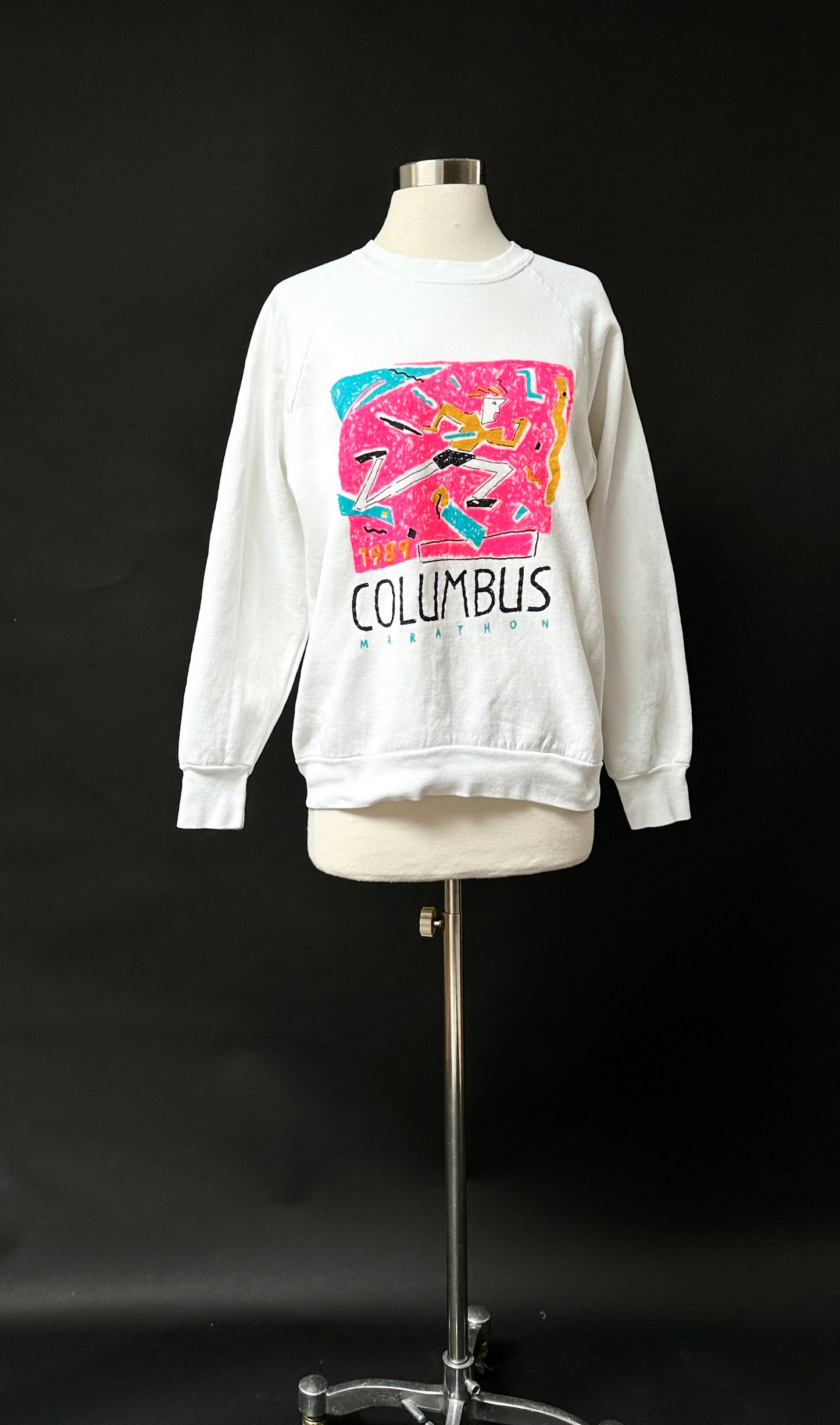 Vintage 1989 Columbus Marathon Pullover Fleece Sweatshirt