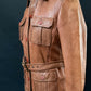 Vintage Scully Light Brown Belted Leather Jacket (S)