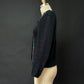 Vintage 70s Tally-Ho Floral Embroidered Hand Knit Cardigan Sweater (S)