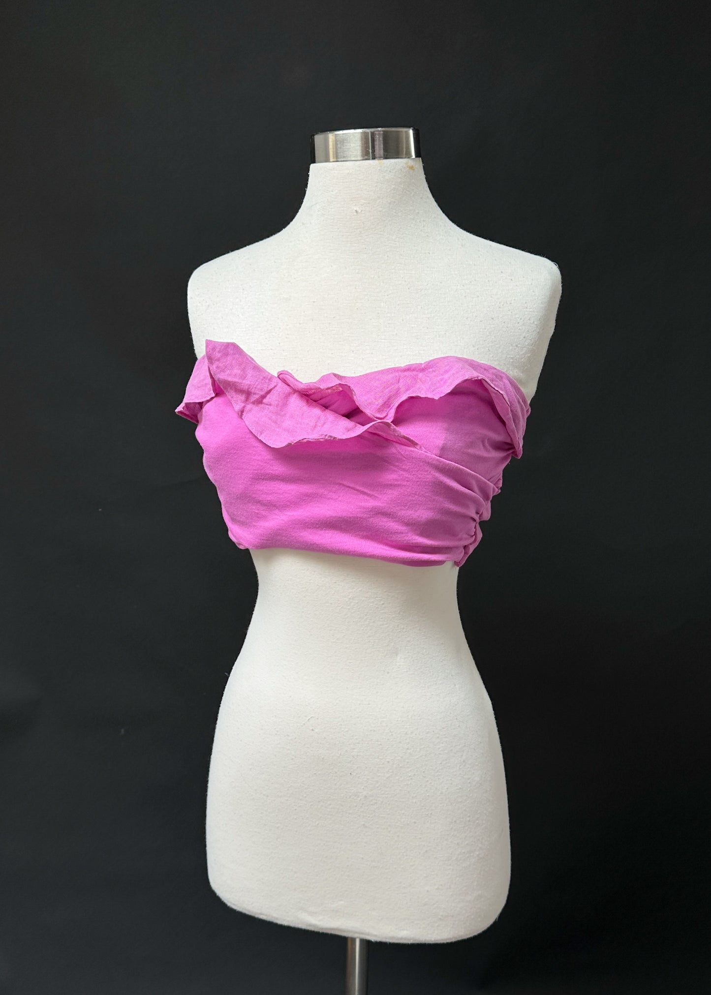 NEW Anthropologie Pink Ruffle Wrap and Tie Tube Top (S)