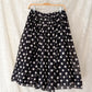 Vintage 1950s Gotham Original Black & White Polka Dot Full Circle Skirt with Petticoat
