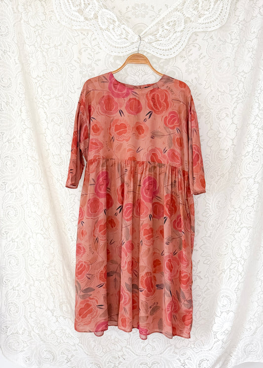 Gudrun Sjödén Roses Organic Cotton Floral Midi Dress