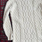 Yarnworks Handknit Cozy Cream Heavy Knit Roll Neck Sweater (M)