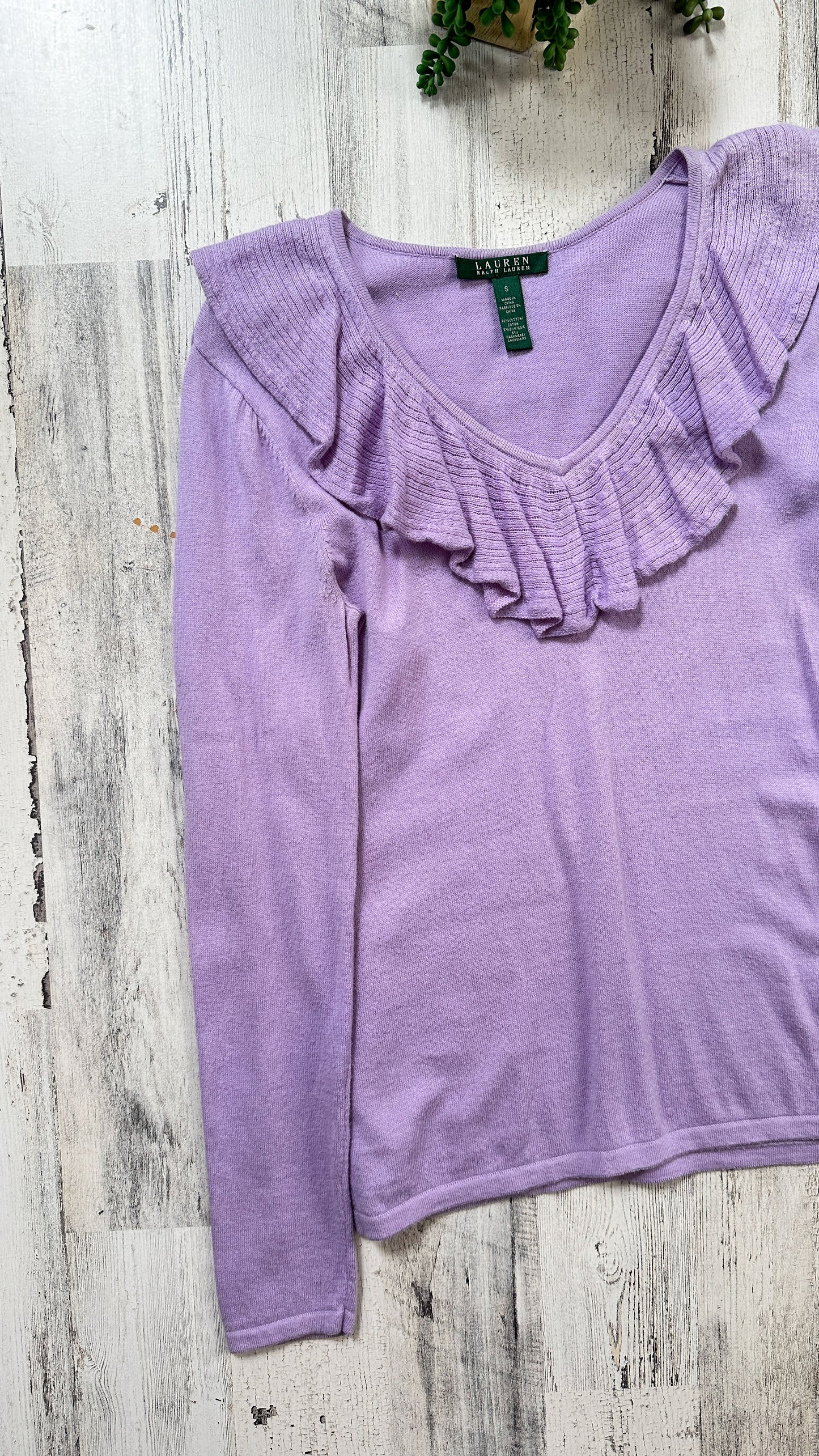 Lauren by Ralph Lauren Light Purple Cashmere Silk Blend Knit Top (S)