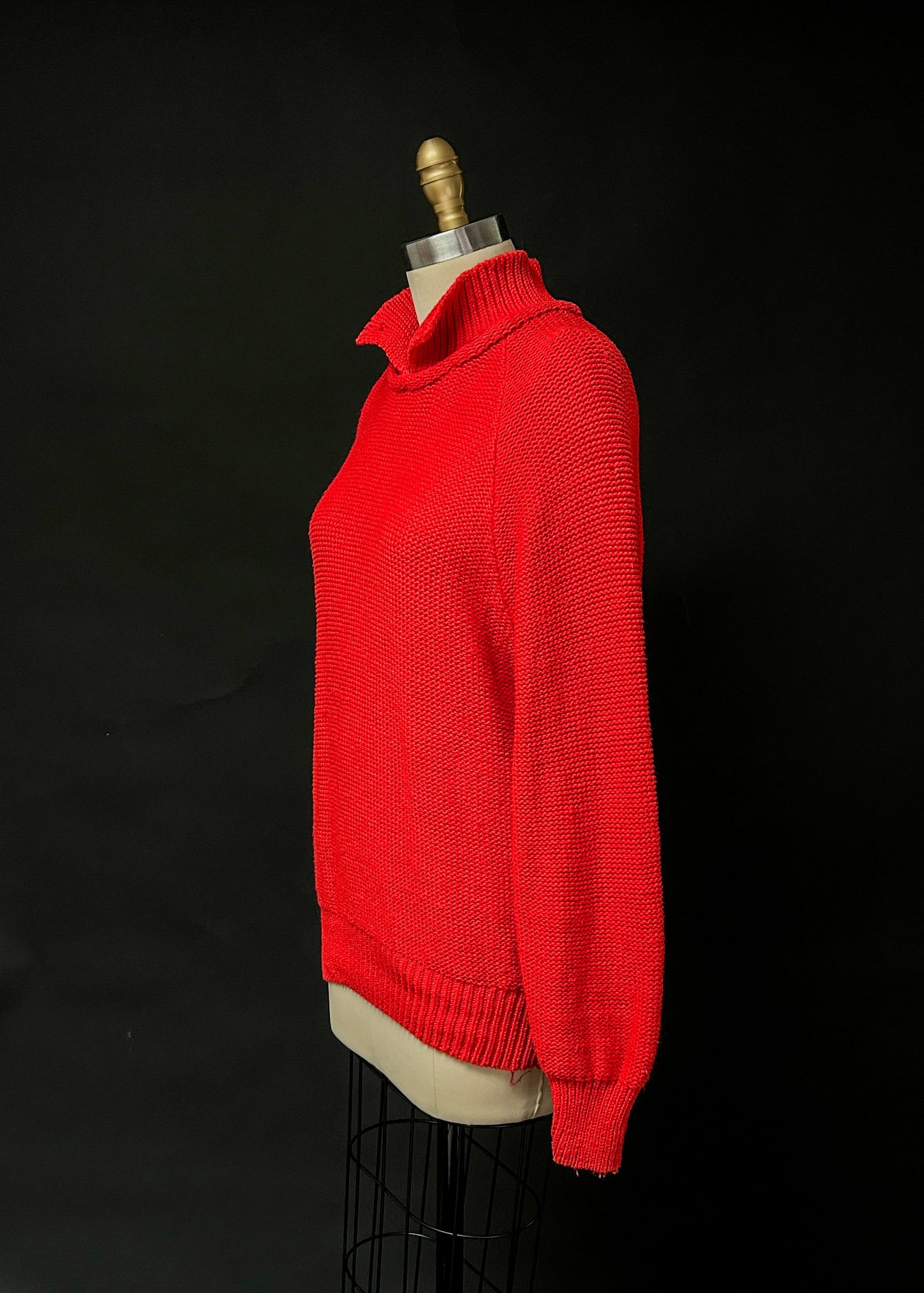 Vintage 80s Gap Clothing Co. Red Collared Knit Pullover Sweater (M)