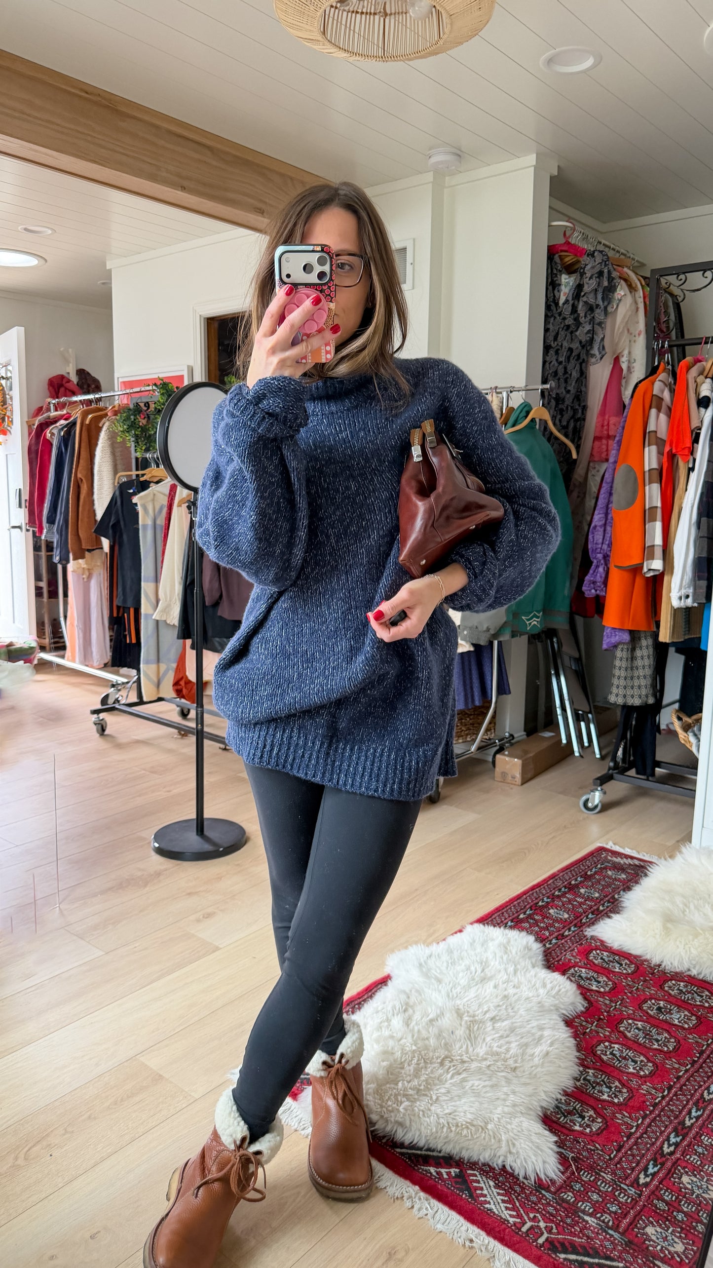 Malo Cashmere Navy Blue Men's Turtleneck Sweater (2X or 54)