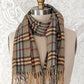 Vintage 90s Burberrys of London 100% Cashmere Olive Blue Nova Check Scarf