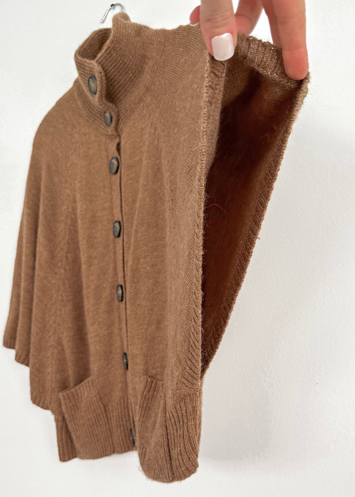 Classiques Entier Atelier Mocha Brown Wool Alpaca Blend Knit Capelete Sweater (L)