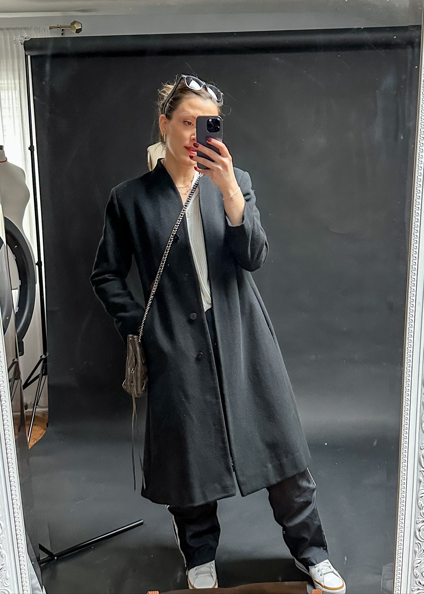 Kristen Blake Timeless Cashmere Blend Black Coat (S or 2/4)