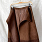 Vintage Chocolate Brown Suede A-Line Wrap Skirt