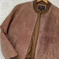 Vintage 90s Reed Sportswear Mocha Brown Suede Leather Bomber Jacket Coat (mens L)