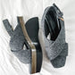 Marni Gray Wool Felt Cross Front Square Toe Sculptural Wedges (39 or 8.5)