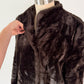 Vintage 70s Sears Dark Brown Faux Fur Coat (M)