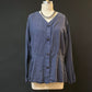 Flax by Jeanne Engelhart Navy Blue 100% Linen Jacket (M)