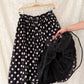 Vintage 1950s Gotham Original Black & White Polka Dot Full Circle Skirt with Petticoat
