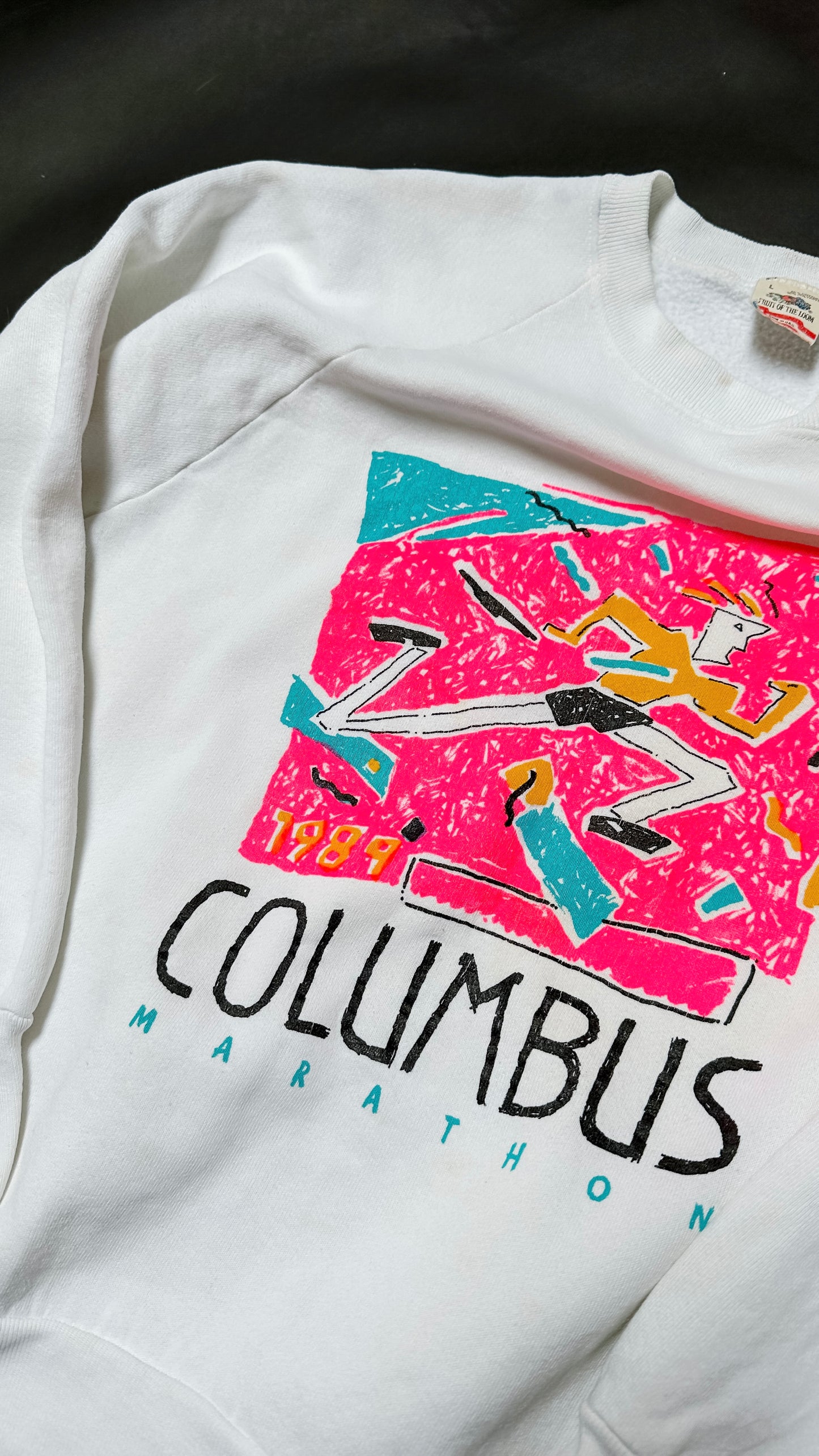 Vintage 1989 Columbus Marathon Pullover Fleece Sweatshirt