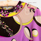 Vintage 60s Emilio Pucci Silk Purple Brown Pink Abstract Maxi Dress