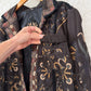 BIYA by Johnny Was Olive Brown Embroidered Studded Boho Moto Jacket