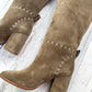 Tory Burch Contraire Suede Leather Stitched 90mm River Rock Boots (6.5)