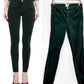 L’AGENCE Marguerite High Rise Velvet Slim Pants in Evergreen (28 or 6)