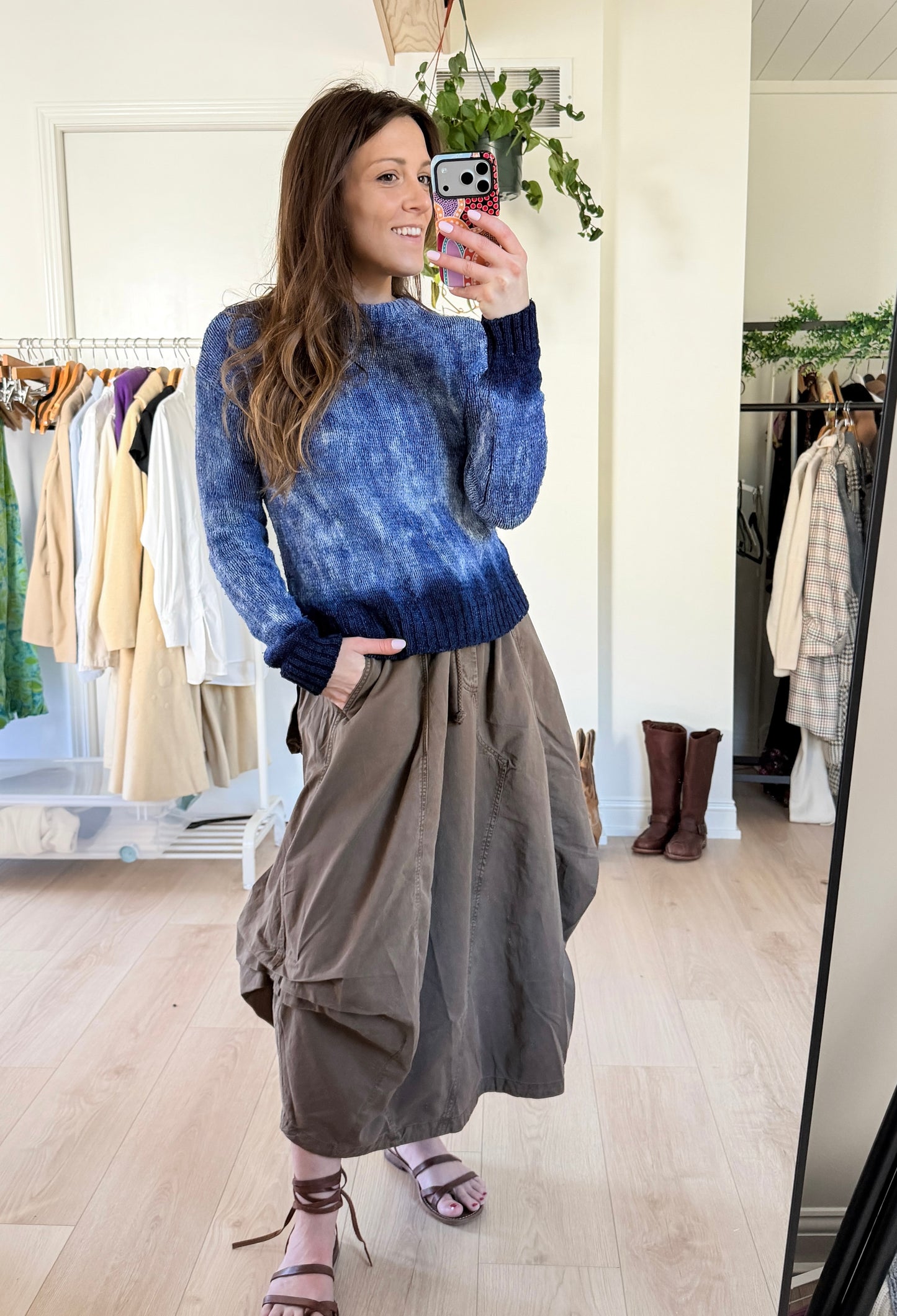 Altuzarra Blue Navy Hand Dyed 100% Silk Ribbon Knit Top (XS/S)