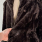 Vintage 70s Sears Dark Brown Faux Fur Coat (M)