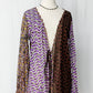 Emamó Purple & Brown Crochet Trim Tie Front Cover-Up Top (S)