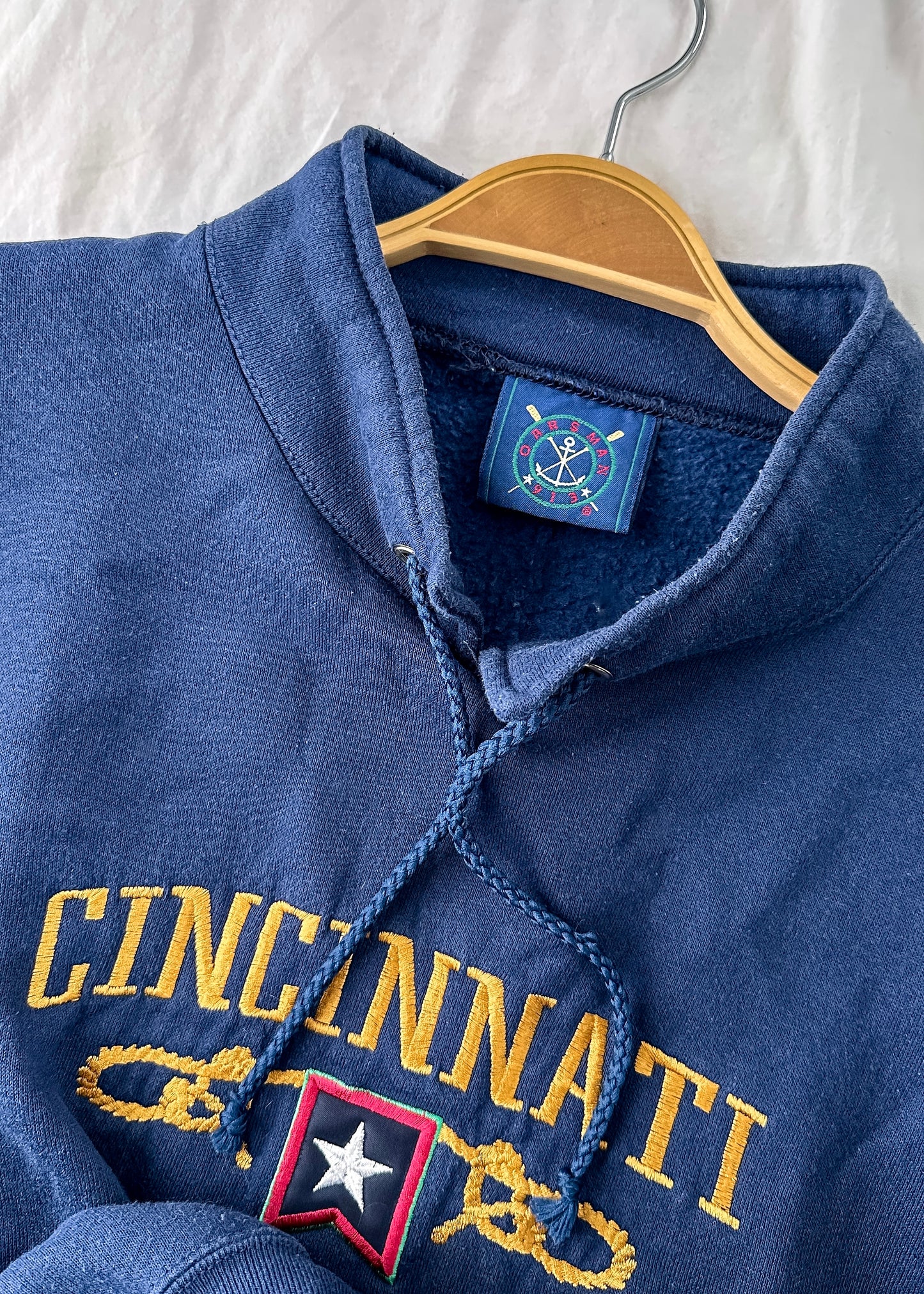 Vintage Cincinnati Embroidered Nautical  Pullover Fleece (S)