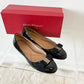 Ferragamo Varina Black Patent Leather Bow Ballet Flats (9 - 9.5)