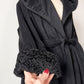 Vintage 80s Lorovi Black Wool Cloak Tie Front Coat (S/M)