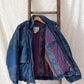 Vintage 90s In Crowd Denim Ski Jacket Southwestern Lined Oversized Coat