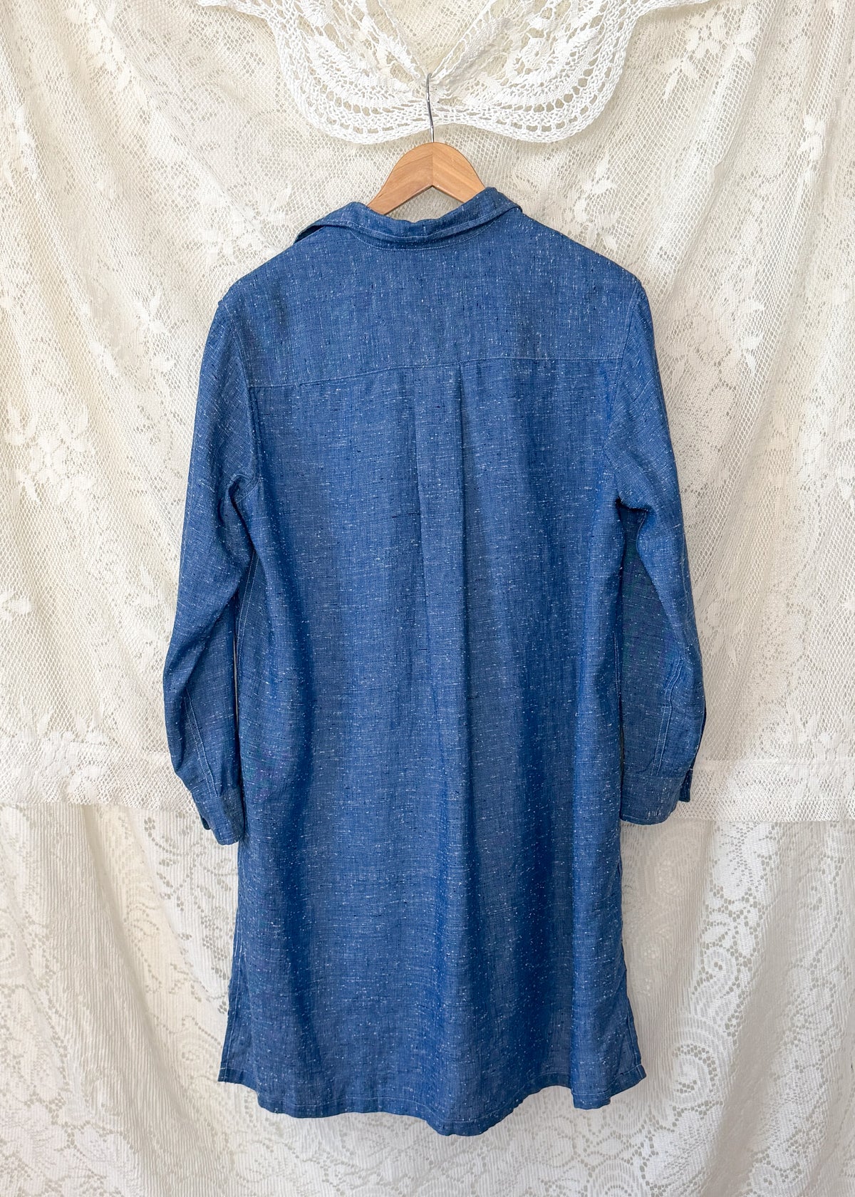 Frank & Eileen Hunter Shirt Dress in Blue Linen Speckle