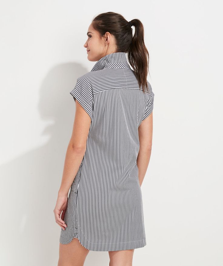 Vineyard Vines Seersucker Striped Margo Shirt Dress (8)