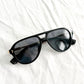 NEW VZN Frames Sainte Maxi | Onyx Black Round Aviator Sunglasses