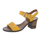 Fendi Yellow Leather Sandals Block Heels (39 or 8.5)