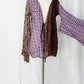 Emamó Purple & Brown Crochet Trim Tie Front Cover-Up Top (S)