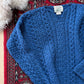 Vintage Cladyknit Women's Fishermen Blue Irish Merino Wool Sweater