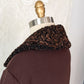 Vintage 1970s Chocolate Brown Double Breasted Coat Persian Curly Lamb Fur Trim