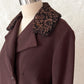 Vintage 1970s Chocolate Brown Double Breasted Coat Persian Curly Lamb Fur Trim