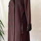 Vintage 1970s Chocolate Brown Double Breasted Coat Persian Curly Lamb Fur Trim