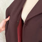 Vintage 1970s Chocolate Brown Double Breasted Coat Persian Curly Lamb Fur Trim