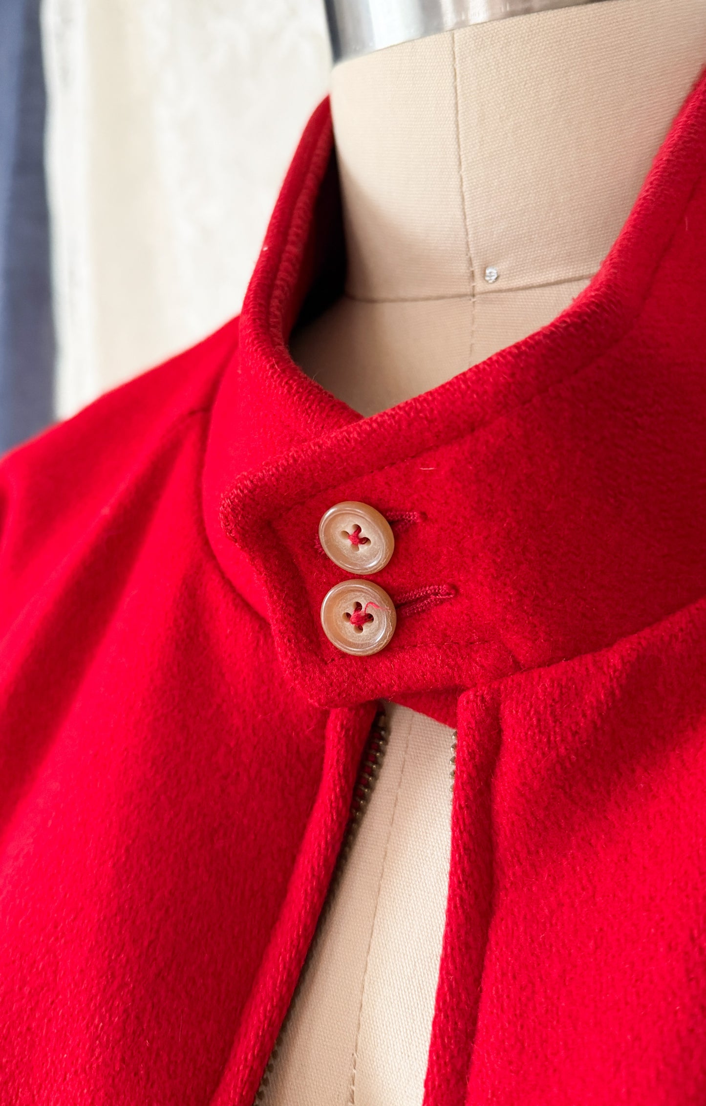 Vintage 90s Polo Ralph Lauren Red Wool Harrington Bomber Jacket