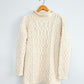 Yarnworks Handknit Cozy Cream Heavy Knit Roll Neck Sweater (M)