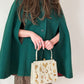 Vintage 60s Young Pendleton Dark Green Wool Cape Coat | Pure Virgin Wool Mod Cape