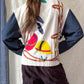 RARE Vintage Ralph Lauren Equestrian Jacket White Navy Polo Horse Tack Print Graphic