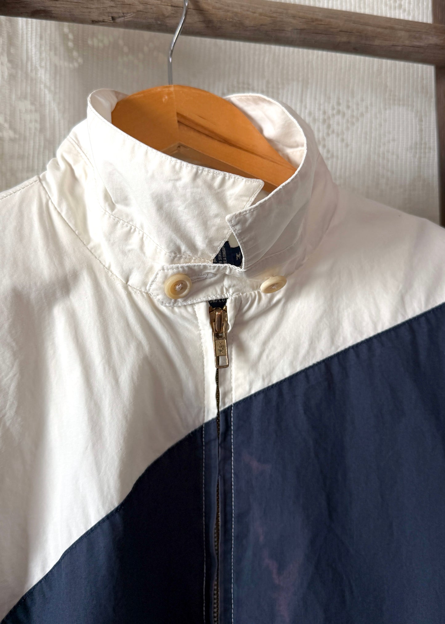 RARE Vintage Ralph Lauren Equestrian Jacket White Navy Polo Horse Tack Print Graphic