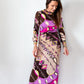 Vintage 60s Emilio Pucci Silk Purple Brown Pink Abstract Maxi Dress