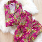 Printfresh Pink Bagheera Long Sleeve & Pants Organic Cotton Pajama Set (S)
